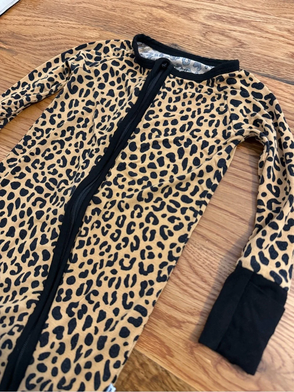 Little Sleepies Pajama Zippies with Leopard Print Size 6-12 Months